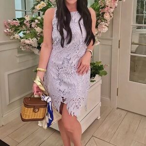 Sleeveless Lace Mini Dress in Lavender - fits like a small dress